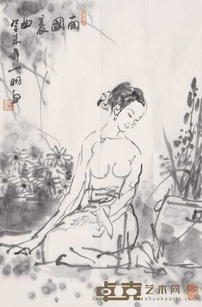 吴山明 南国晨曲 镜片 69?45cm